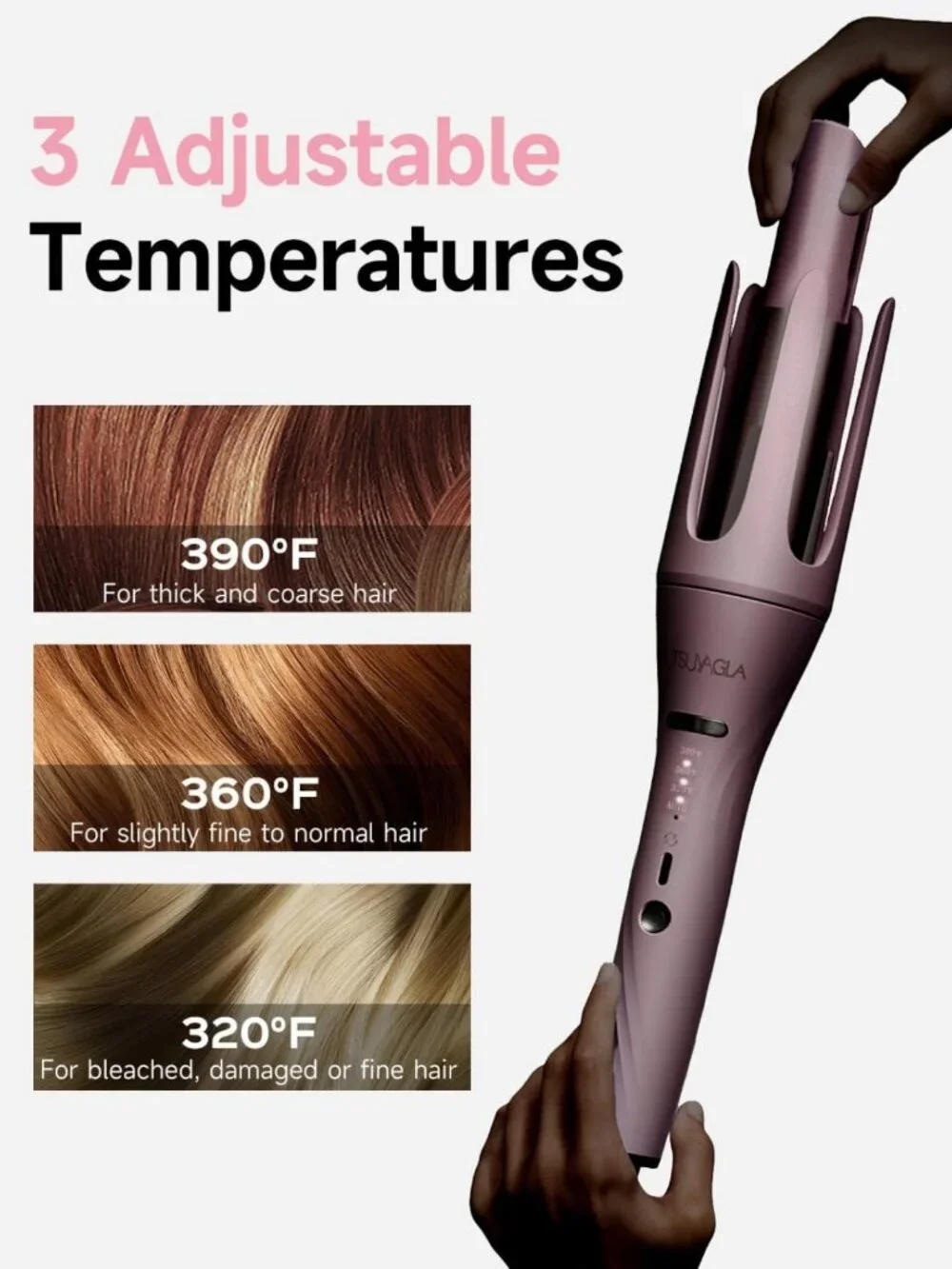 3-in-1 Automatic Curling Iron Set, Versatile Hair Curlers with Interchangeable